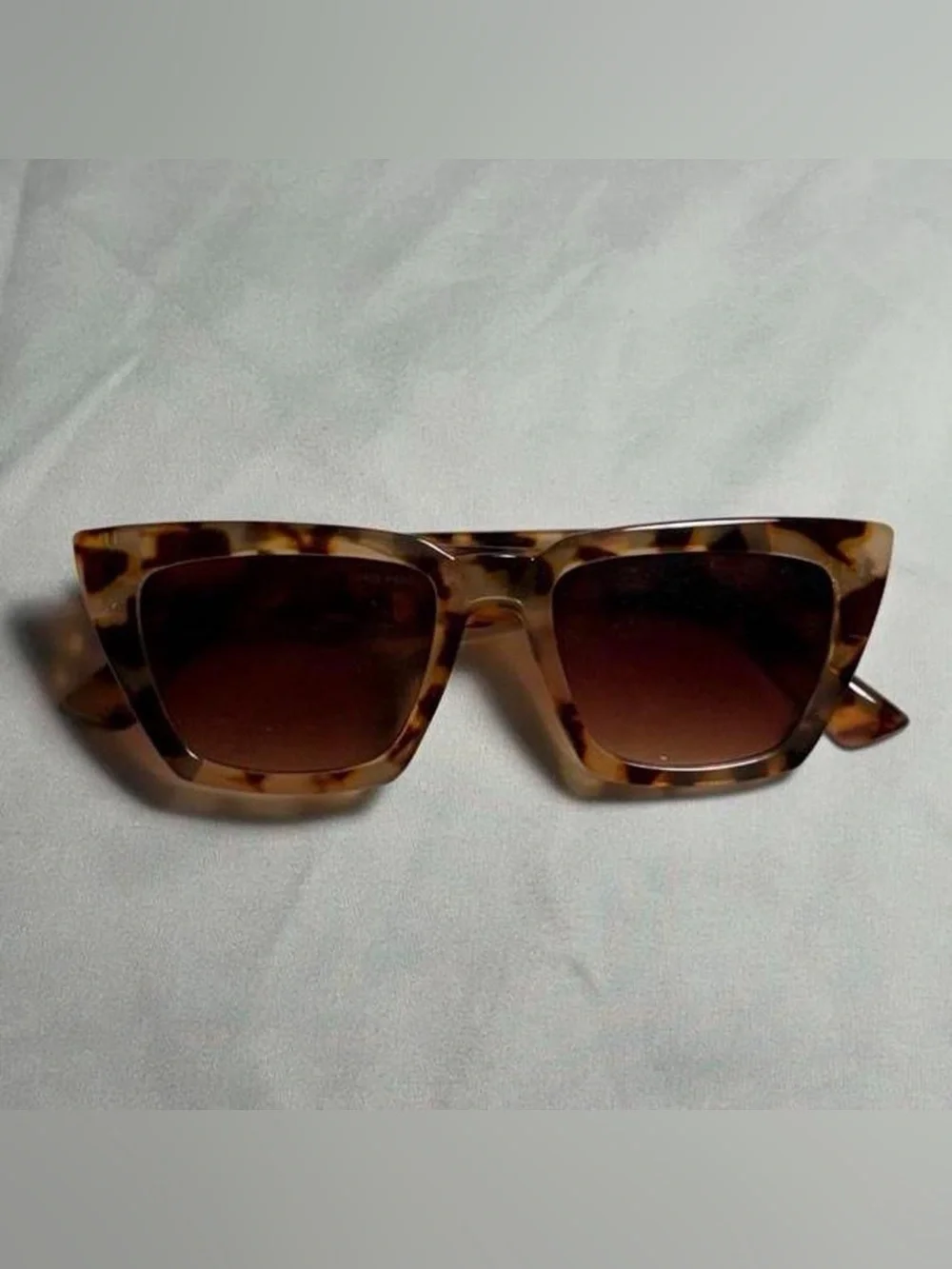 Tortoiseshell Square Frame Sunglasses - Brown Lenses